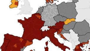 Covid, mappa Ecdc: Italia ancora in rosso scuro
