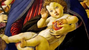 Botticelli 1487: la Madonna della Melagrana (particolare)