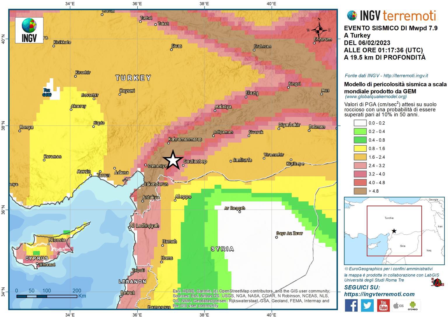 Terremoto Turchia, Ingv: "E' una zona altamente sismica"