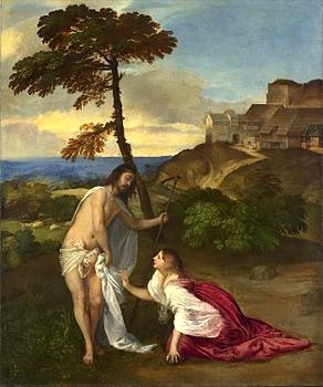 Noli me tangere (Tiziano, databile al 1511 circa e conservato nella National Gallery di Londra)