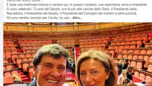 75 anni del Senato, il post di Gianni Morandi dopo le celebrazioni