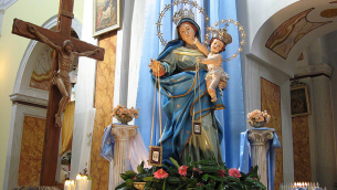 Adami di Decollatura: statua lignea della Madonna del Carmelo proveniente dall'Abbazia di Corazzo