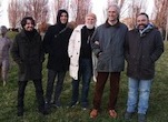 Da sx Aurelio d'Amore (attore), Stefano Casertano (aiuto regista), Moni Ovadia (regista), Rean Mazzone (produttore), Gianlorenzo Franzì (location manager)