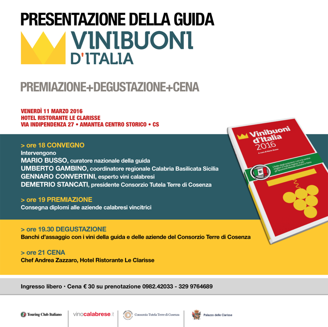 Guida Vini Buoni d'Italia 2016 - presentazione flyer