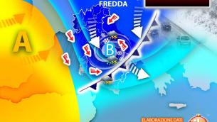 Ancora pioggia, freddo e neve: miglioramento da lunedì 13