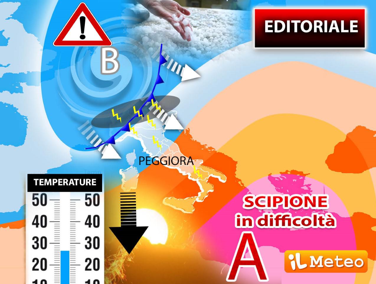 Anticiclone in pausa, arrivano calo termico e temporali