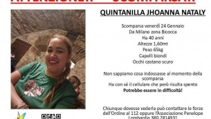 Appello social per Jhoanna, 40enne scomparsa a Milano dal 24 gennaio