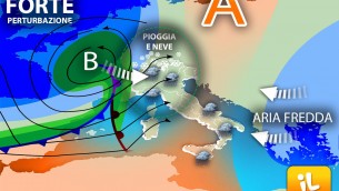 Arrivano freddo e maltempo, con tanta pioggia e neve: previsioni meteo