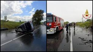 Auto contro albero sull'Ardeatina: un morto e 4 feriti