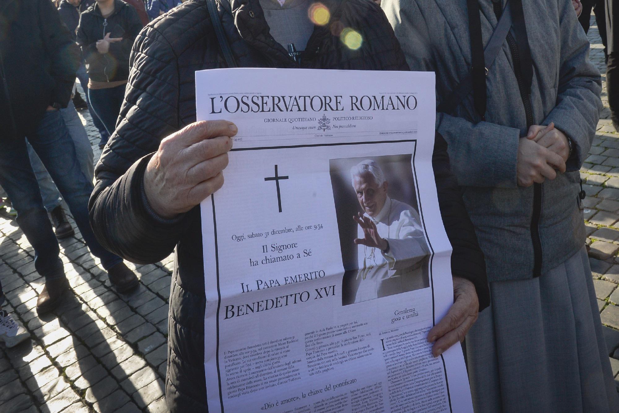 Benedetto XVI, da oggi la salma nella Basilica di San Pietro