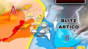 Blitz artico con venti forti e neve a bassa quota: ecco dove