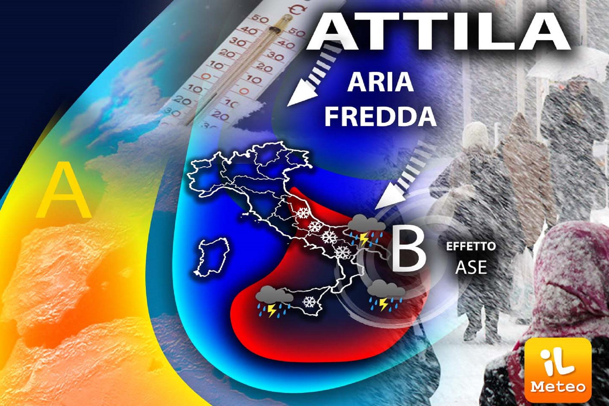 Bordata gelida sull'Italia, freddo e neve fino alle coste