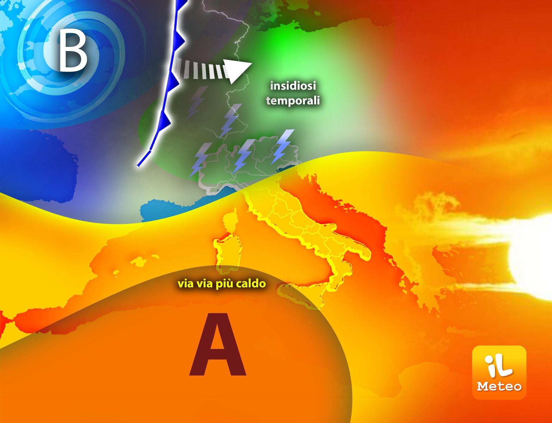 Breve ritorno del caldo al Sud, temporali estivi al Nord: il meteo