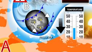 Caldo addio, vento e piogge abbondanti fino a venerdì: le previsioni