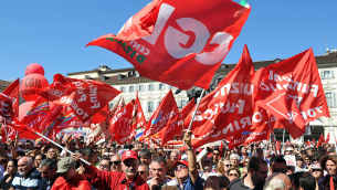 Manifestazione per lo sciopero generale della CGIL