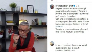 Chef Barbieri e gli spaghetti con le vongole: 'rivolta' su Instagram