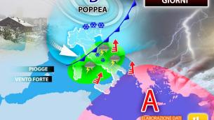 Ciclone Poppea, ancora pioggia e vento sull'Italia: ecco dove