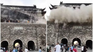 Cina, crolla il tetto della Torre del Tamburo: aveva 650 anni - Video