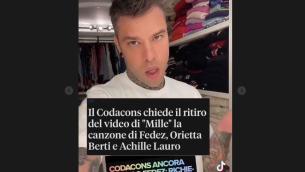 Codacons contro Fedez e attacca 'Mille': pubblicità occulta