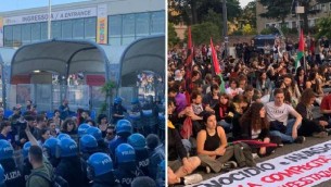 Cortei pro Palestina, tensione ai cancelli del Salone del libro