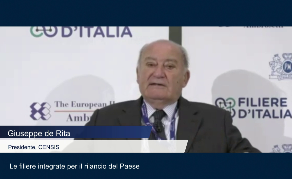 De Rita (Censis): "Filiera per sviluppo economico, sarà protagonista ripresa"