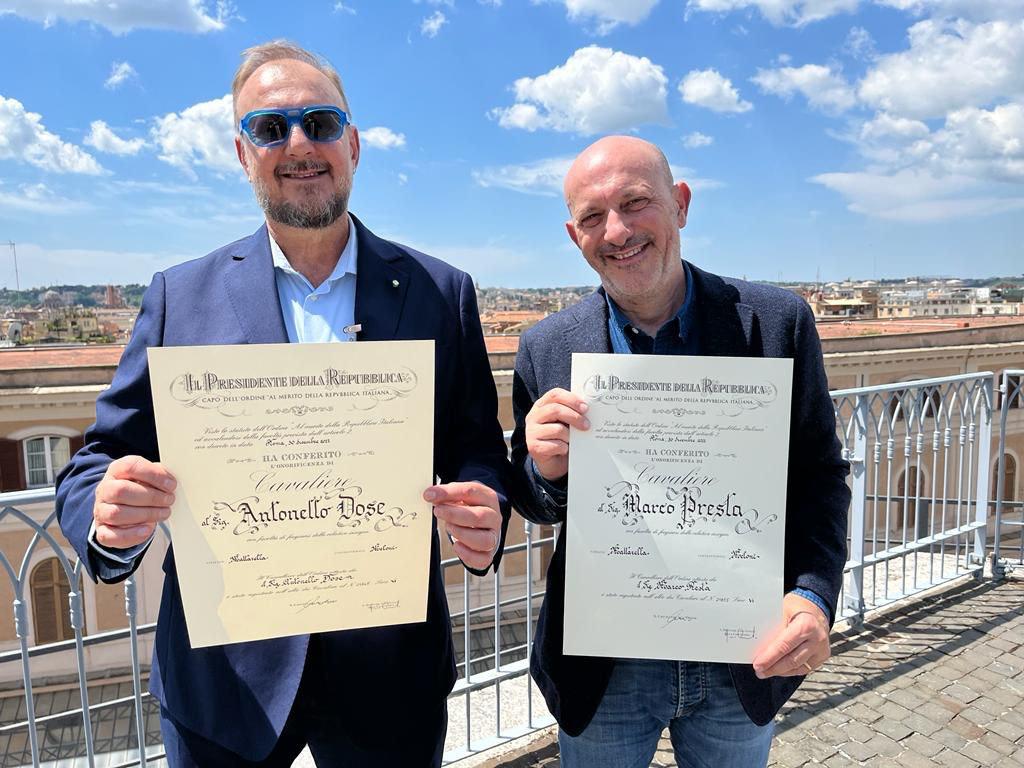 Dose e Presta del 'Ruggito del Coniglio' nominati Cavalieri della Repubblica