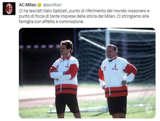 E' morto Italo Galbiati, lo storico vice di Fabio Capello aveva 85 anni