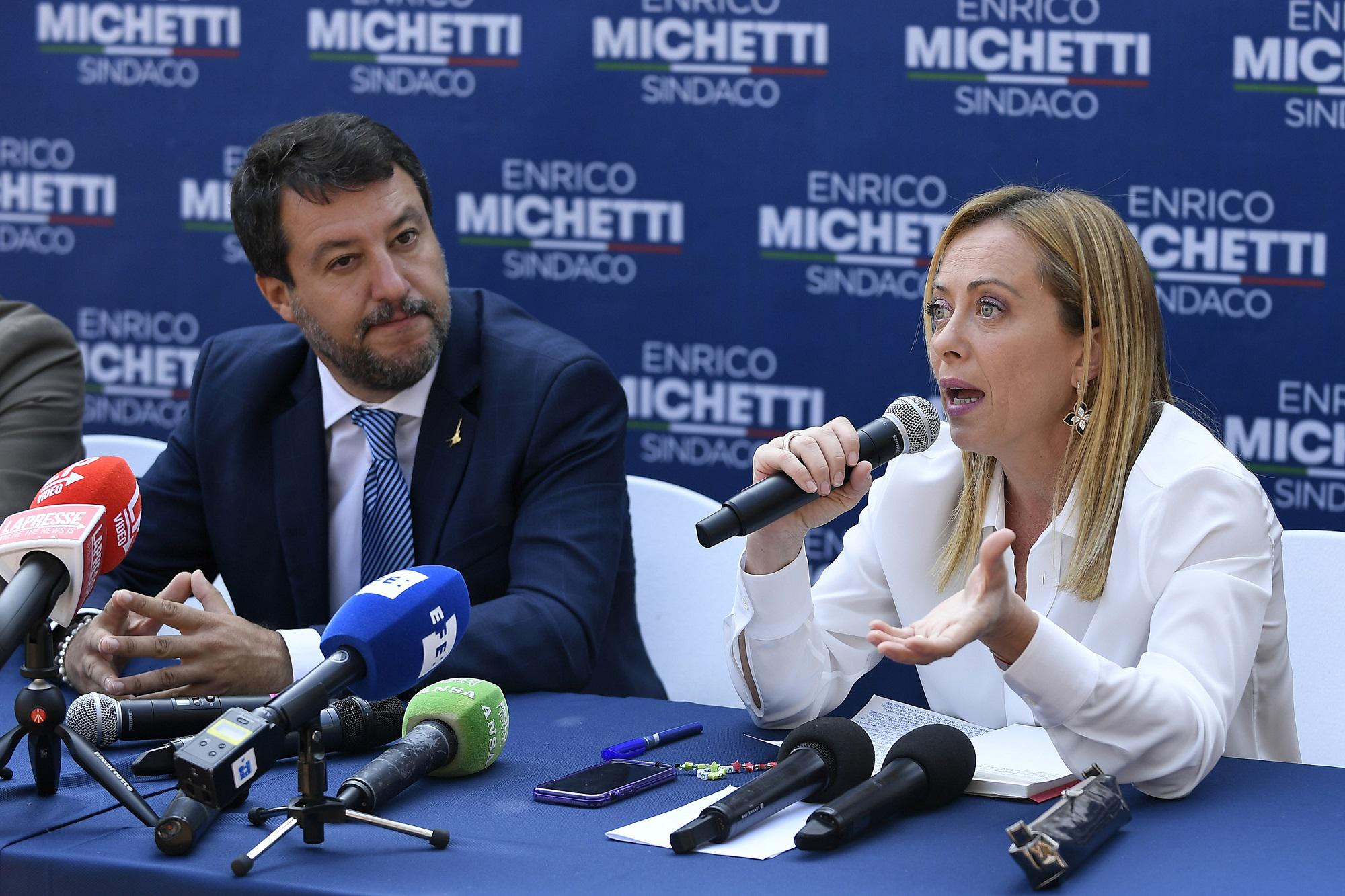 Elezioni Roma, Salvini-Meloni tirano volata a Michetti: "Sinistra ci teme"