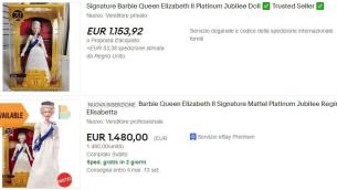 Elisabetta, prezzi alle stelle per la Barbie Regina su eBay
