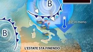 Estate agli sgoccioli: weekend con temporali, vento e crollo termico