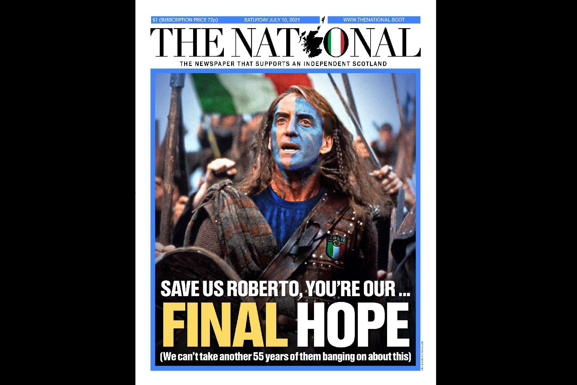 Euro 2020, indipendentisti scozzesi tifano Italia: Mancini come Braveheart