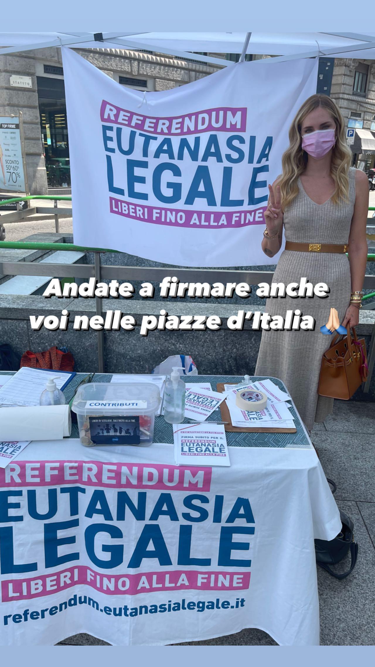 Eutanasia legale, Ferragni e Fedez firmano referendum