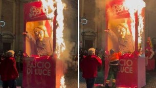 Fantoccio di Giorgia Meloni bruciato al 'Carnevale liberato' di Poggio Mirteto
