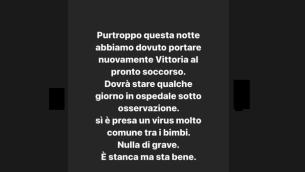 Fedez e Ferragni, ricoverata figlia Vittoria: "Stanca ma sta bene"
