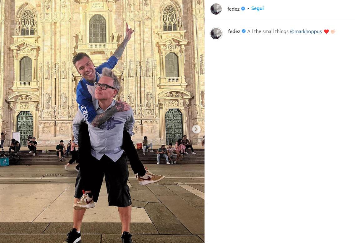 Fedez e il 'sogno' Blink 182, l'incontro con Mark Hoppus