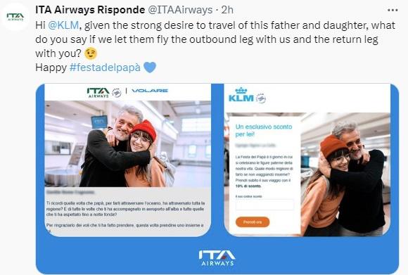 Festa del papà, Ita-Klm usano le stesse foto: l'Italia ci scherza ma l'Olanda no