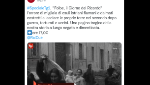 Foibe, oltraggiato post del Tg2 sullo speciale: Sangiuliano querela