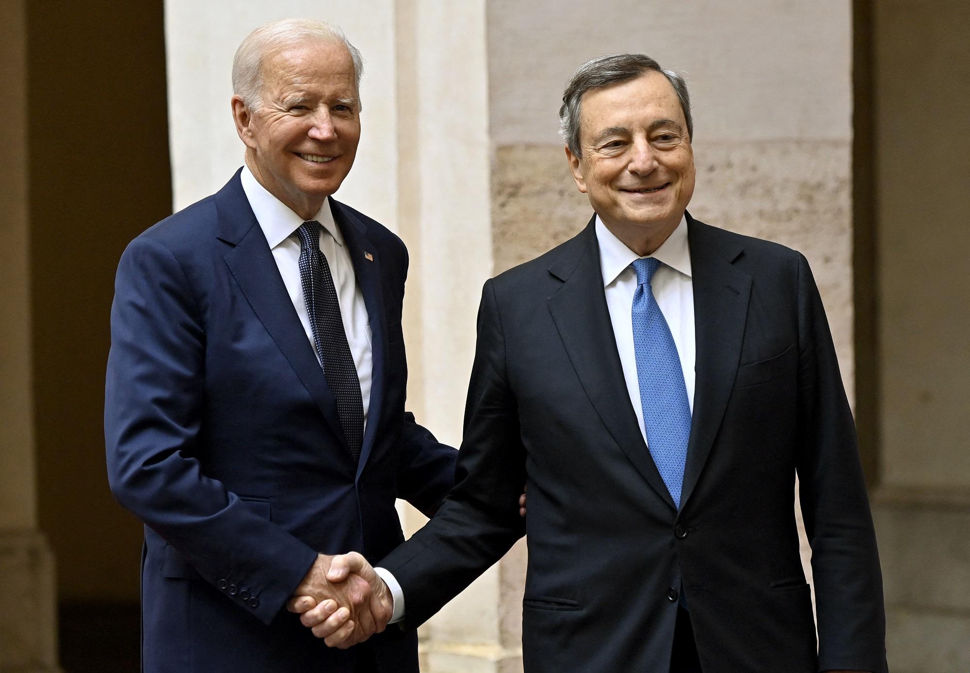 G20, Draghi posa 'prima pietra' summit: asse con Biden sul clima