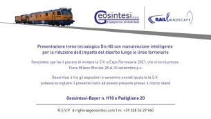 Geosintesi, domani a Expo ferroviario Milano presenta manutentore diserbatore intelligente