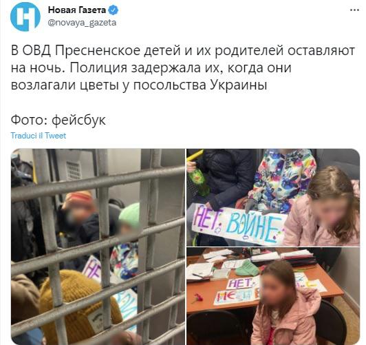 Guerra Ucraina, "in Russia bambini arrestati dopo manifestazioni"
