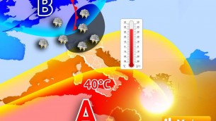 Italia divisa in due, temporali forti al Nord e super caldo al Sud
