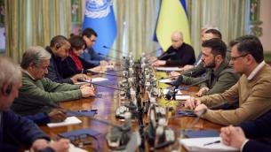 Kiev, missili durante visita Guterres: almeno un morto