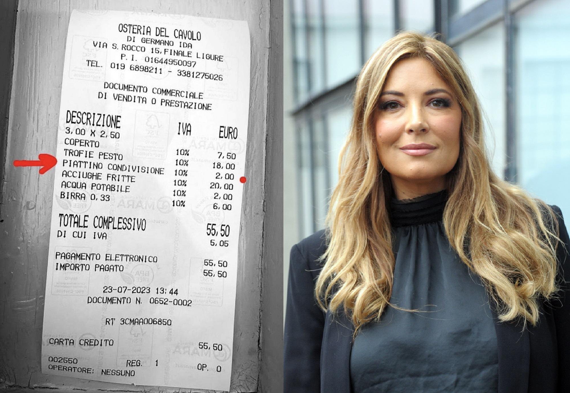 "Liguria, due euro in più per condividere la pasta": la denuncia di Selvaggia Lucarelli