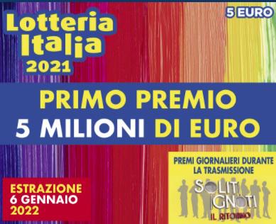 Lotteria Italia 2021 - 2022, tutti i biglietti vincenti