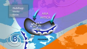 Maltempo e aria gelida: weekend con freddo, pioggia e neve