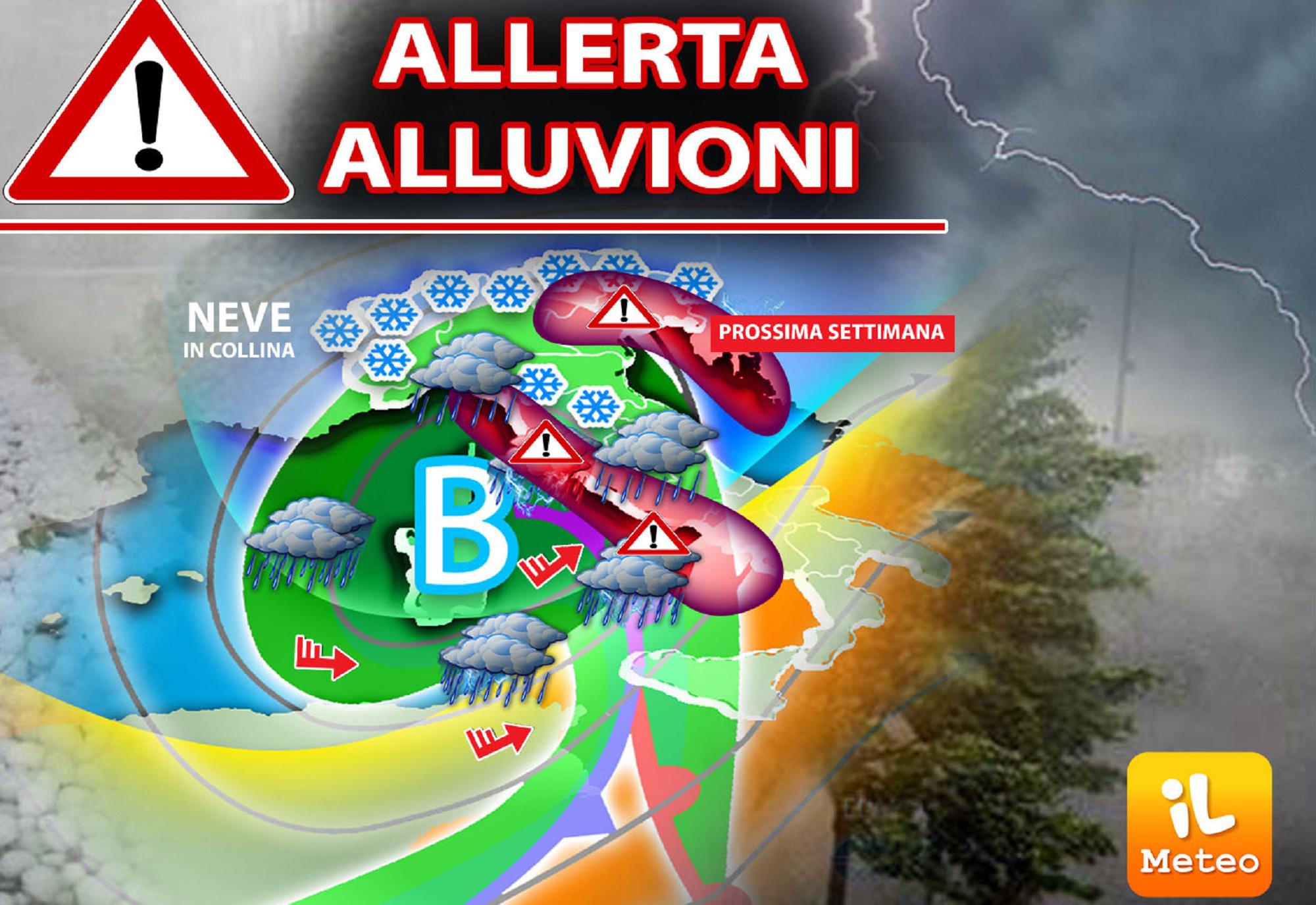 Maltempo Italia, allerta alluvioni per almeno una settimana