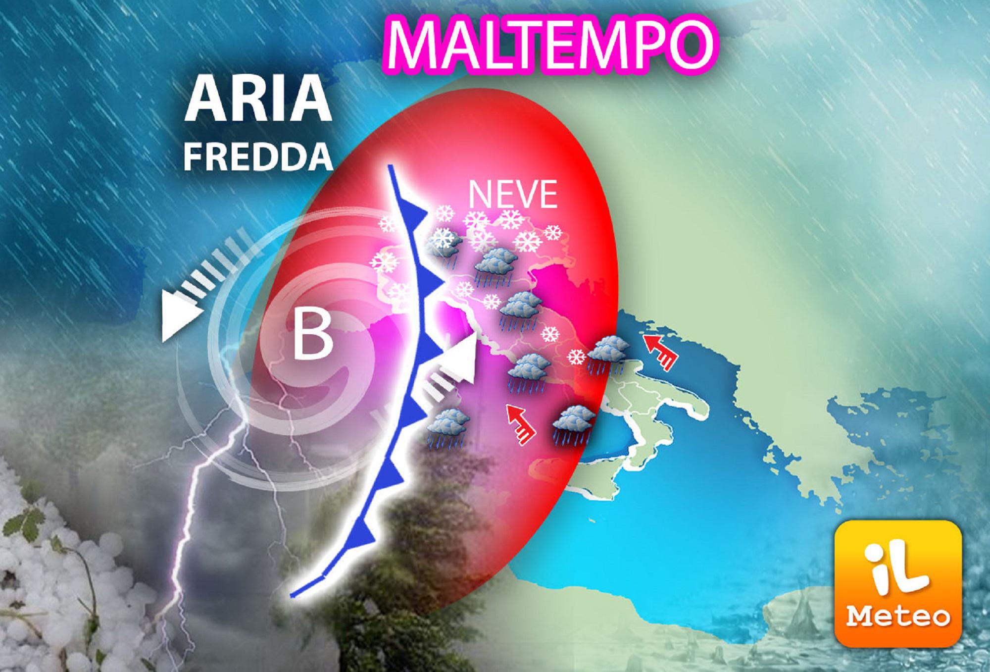 Maltempo nel ponte 8 dicembre: pioggia, vento e neve fino in pianura