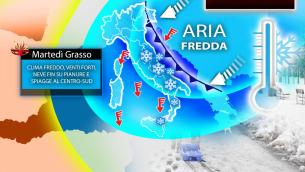 Martedì grasso con vento e neve, ecco dove: previsioni 1 marzo