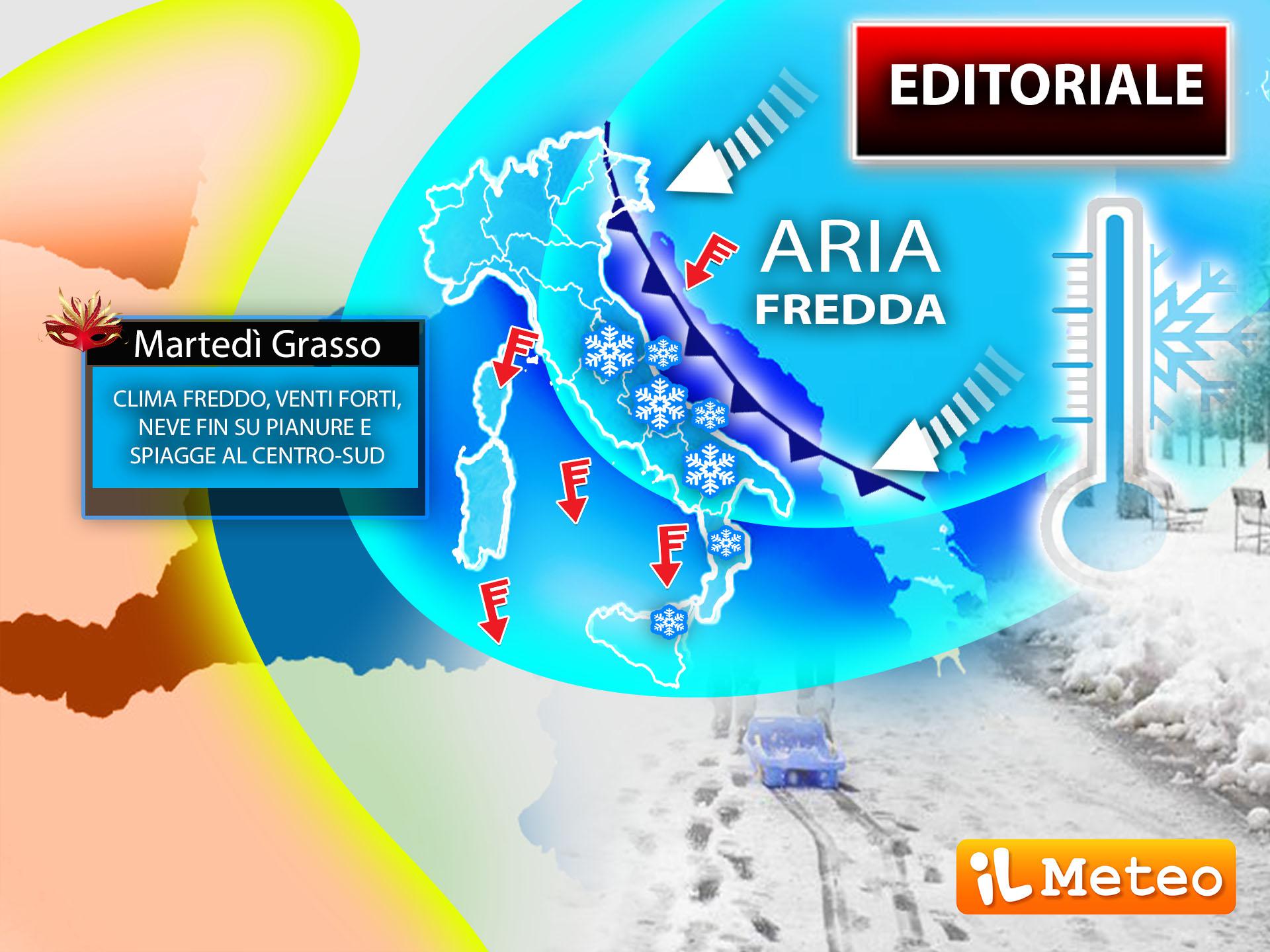 Martedì grasso con vento e neve, ecco dove: previsioni 1 marzo