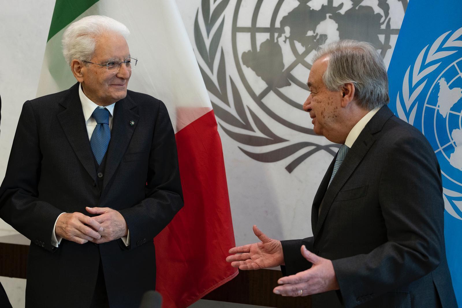 Mattarella a Guterres: "Interrompere spirale violenza"